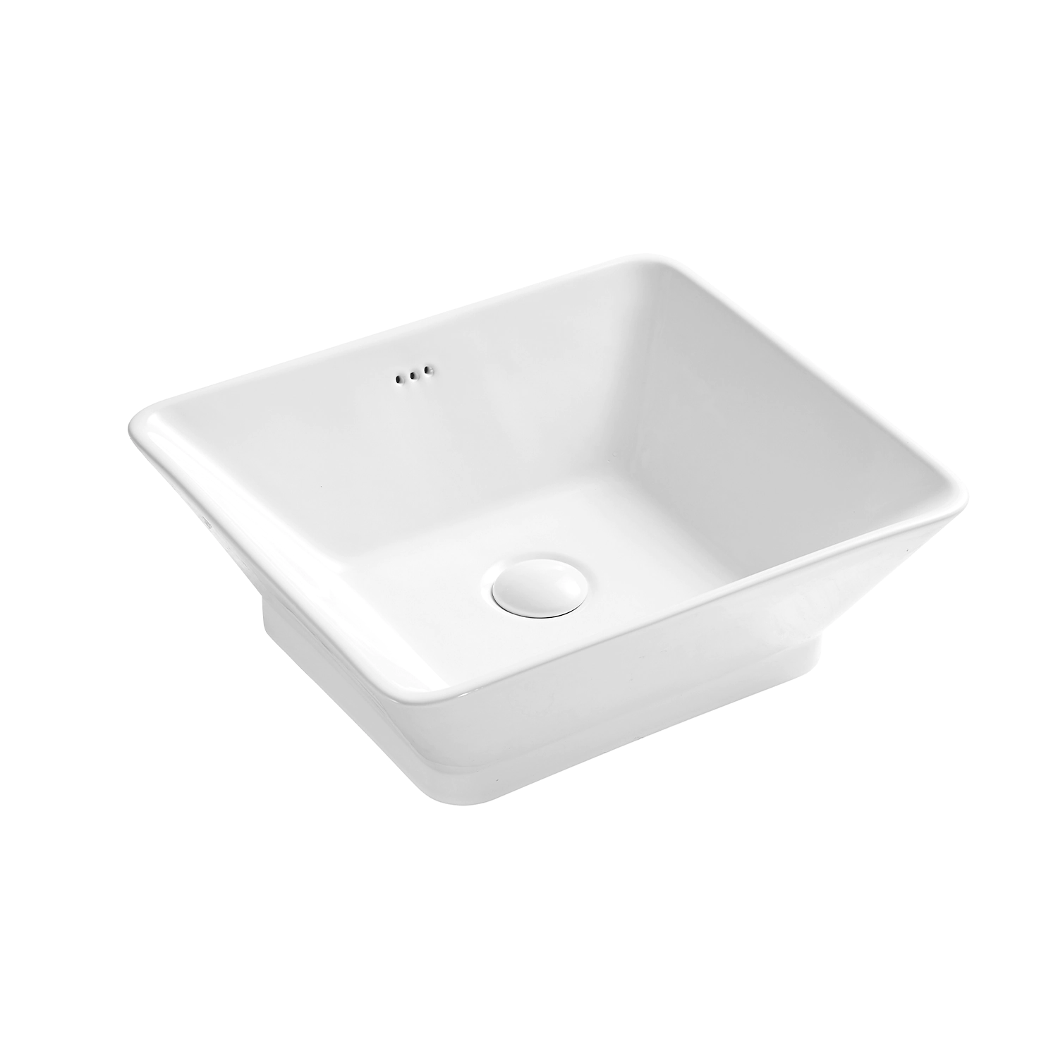 浴室长方形光面白色陶瓷台上盆 18 英寸盥洗盆玻璃瓷水槽